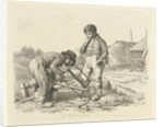 Sawing and a standing boy by Jacob Ernst Marcus