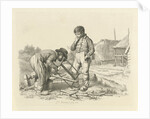 Sawing and a standing boy by Jacob Ernst Marcus