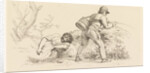 Study Sheet with a sleeping woman and an angler by Jacob Ernst Marcus