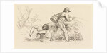 Study Sheet with a sleeping woman and an angler by Jacob Ernst Marcus