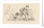 Study Sheet with a sleeping woman and an angler by Jacob Ernst Marcus