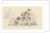 Study Sheet with a sleeping woman and an angler by Jacob Ernst Marcus