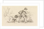 Study Sheet with a sleeping woman and an angler by Jacob Ernst Marcus