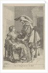 Man offers woman a coin by Cornelis Danckerts