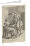 Man offers woman a coin by Cornelis Danckerts