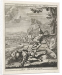 King Saul plunges in his sword by Jan Lamsvelt