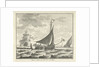 Barge on the water by Adolf van der Laan