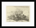 Battlefield Scene with riders by Reinier & Josua Ottens