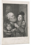 Two boys eating and an old man by Johannes Philippus Lange