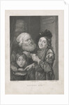 Two boys eating and an old man by Johannes Philippus Lange