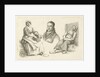 Portrait of Daniel Vrijdag between two farmers by Hendrik Willem Caspari
