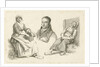 Portrait of Daniel Vrijdag between two farmers by Hendrik Willem Caspari