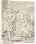 Lute playing lord and lady by Bernhard Schreuder