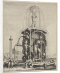 Fountain and Trajan's Column in Rome by Johannes Lutma II
