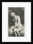Woman Bathing Her Feet at a Brook by Rembrandt Harmensz. van Rijn