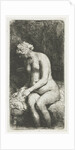 Woman Bathing Her Feet at a Brook by Rembrandt Harmensz. van Rijn