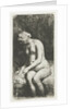 Woman Bathing Her Feet at a Brook by Rembrandt Harmensz. van Rijn