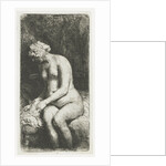 Woman Bathing Her Feet at a Brook by Rembrandt Harmensz. van Rijn