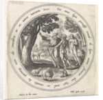 The Temptation of Adam and Eve in paradise by Philips Galle