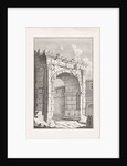 Ruins of a Roman gate with two men by Bonaventura van Overbeek
