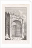 Ruins of a Roman gate with two men by Bonaventura van Overbeek