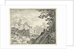 River landscape with travelers by Clement de Jonghe