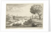 River landscape with barge by Jan van Almeloveen