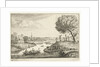 River landscape with barge by Jan van Almeloveen