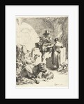 Flute Playing Shepherd and spinster by Nicolaes Pietersz. Berchem
