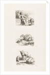 Seated shepherdess with sheep by Anonymous