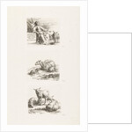 Seated shepherdess with sheep by Anonymous