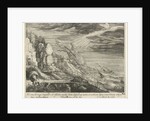 Elijah wraps his cloak over his face by Crispijn van de Passe I