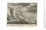Elijah wraps his cloak over his face by Crispijn van de Passe I