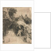 Reading in an Italian landscape by Rembrandt Harmensz. van Rijn