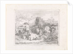 Shepherd with his flock by Barend Hendrik Thier