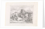 Shepherd with his flock by Barend Hendrik Thier