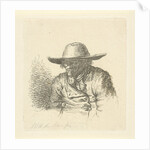 Man with hat with wide brim by Anthonie Willem Hendrik Nolthenius de Man