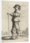 Standing man with stick by Pieter Nolpe