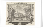 Village with two storks near a pool by Frederik Ottens