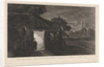 Night Piece with two figures in a hut by Pieter Franciscus Martenasie