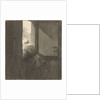 Female leaning over a lower door by Rembrandt Harmensz. van Rijn