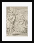 Lute playing lord and lady by Bernhard Schreuder