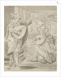 Lute playing lord and lady by Bernhard Schreuder