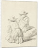 Two boys sitting on the floor by Pieter van Bloemen