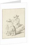 Two boys sitting on the floor by Pieter van Bloemen