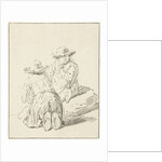 Two boys sitting on the floor by Pieter van Bloemen