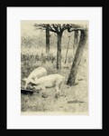 Two pigs in a trough by Willem Witsen