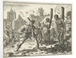 Burnt bodies of David and Levina in Ghent by Jan Luyken