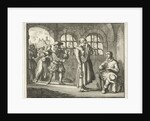 Jacques d'Auchy in prison in Leeuwarden say goodbye to his wife by Jan Luyken
