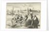 Pieter Pietersz. Bekjen preaches eight people in a rowing boat on the Amstel by Anonymous
